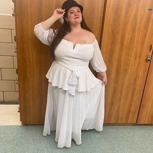 White off-the-shoulder top!